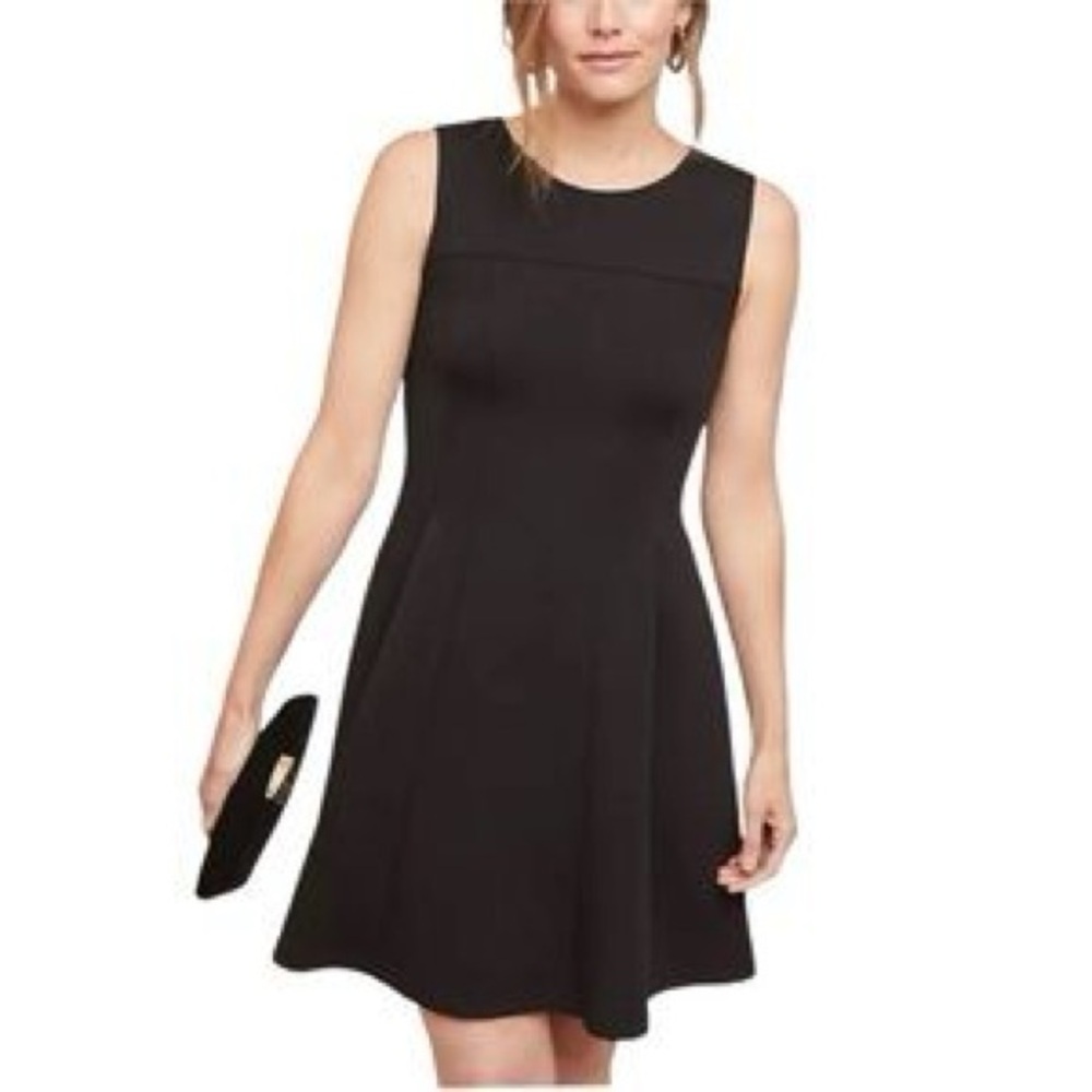 Maeve Anthropologie Debutante Scuba dress Neoprene black Sleeveless A-Line Mini